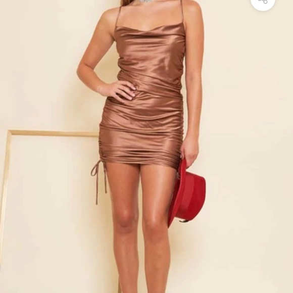 SATIN CAMI DRESS WITH STRING SIDES - Picture 2 of 3